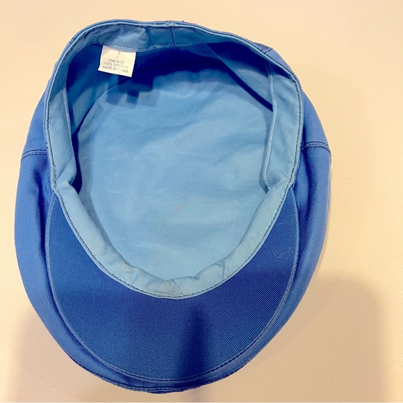 l.e.i blue with stripe and flower pageboy cabby hat. - Picture 4 of 7